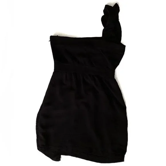 🚨 Bcbgeneration Black One Shoulder Ruffle Tier - Picture 2 of 7